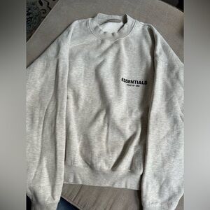 Gray Crewneck Sweatshirt with Essentials Branding